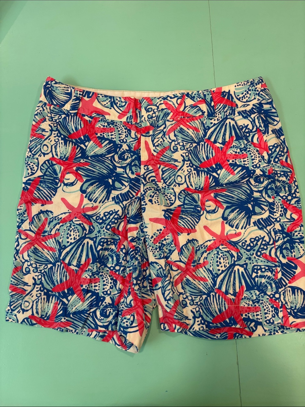 Lilly Pulitzer Pink & Blue Chipper Patterned Shorts